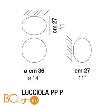 Потолочный светильник Vistosi Lucciola LUCCI PP P BCST BC L22 F CE - Схема