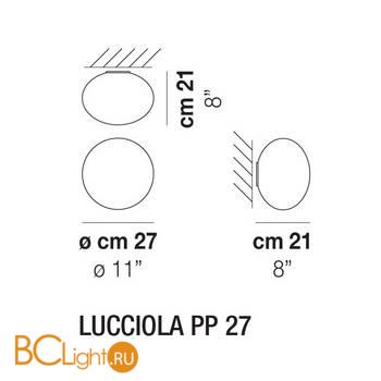 Потолочный светильник Vistosi Lucciola LUCCI PP 27 BCST BC 14E CE - Схема