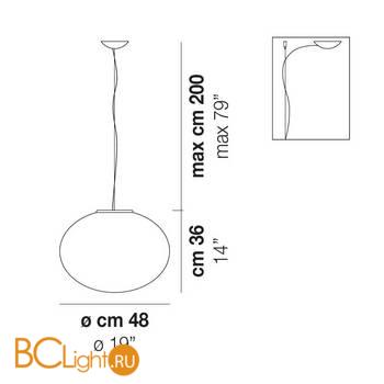 Подвесной светильник Vistosi Lucciola LUCCI SP G BCST NI L32 F CE - Схема