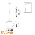 Подвесной светильник Vistosi Lucciola LUCCI SP P BCST NI L32 F CE - Схема