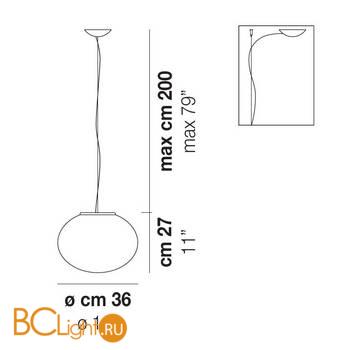 Подвесной светильник Vistosi Lucciola LUCCI SP P BCST NI L22 F CE - Схема