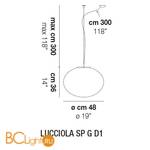Подвесной светильник Vistosi Lucciola SP G D1 E27 BC NI - Схема