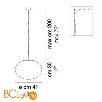 Подвесной светильник Vistosi Lucciola LUCCI SP M BCST NI 3E CE - Схема