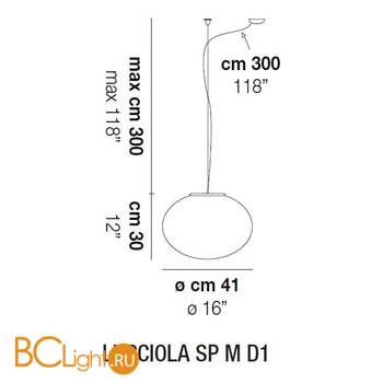 Подвесной светильник Vistosi Lucciola SP M D1 E27 BC NI - Схема