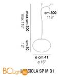 Подвесной светильник Vistosi Lucciola SP M D1 E27 BC NI - Схема