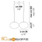 Подвесной светильник Vistosi Lucciola SP P D2 E27 BC NI - Схема