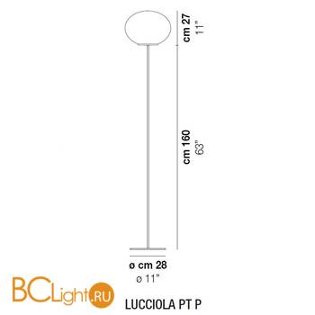 Торшер Vistosi Lucciola LUCCI PT P BCST NI E27 CE - Схема