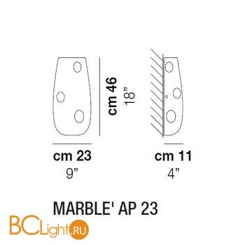 Настенный светильник Vistosi Marble AP 23 E27 BC/AG NI - Схема