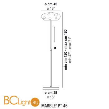 Торшер Vistosi Marble PT 45 E27 BC/AG NI - Схема