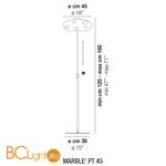 Торшер Vistosi Marble PT 45 E27 BC/AG NI - Схема