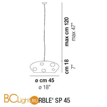 Подвесной светильник Vistosi Marble SP 45 E27 BC/AG NI - Схема