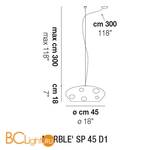 Подвесной светильник Vistosi Marble SP 45 D1 E27 BC/AG NI - Схема