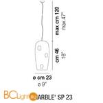 Подвесной светильник Vistosi Marble SP 23 E27 BC/AG NI - Схема