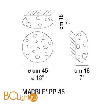 Потолочный светильник Vistosi Marble PP 45 E27 BC/AG NI - Схема