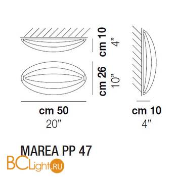 Потолочный светильник Vistosi Marea PP 47 E14 SE/OR OR - Схема