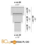 Потолочный светильник Vistosi Minigiogali MGIOG PL CA3 CRTR CR E27 CE - Схема