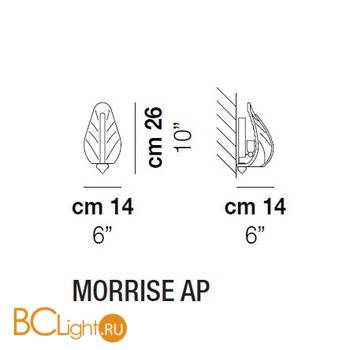 Настенный светильник Vistosi Morrise AP E14 CR/GA OR - Схема