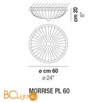 Потолочный светильник Vistosi Morrise PL 60 E27 CR/GA OR - Схема