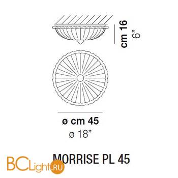 Потолочный светильник Vistosi Morrise PL 45 E27 CR/GA OR - Схема