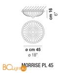 Потолочный светильник Vistosi Morrise PL 45 E27 CR/GA OR - Схема