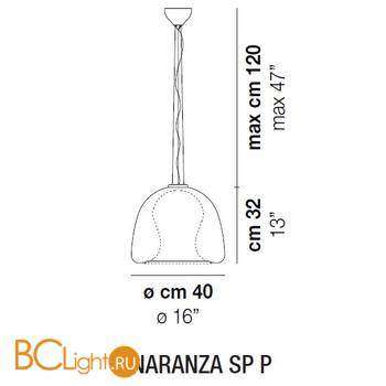 Подвесной светильник Vistosi Naranza SP P LED SE CR C - Схема