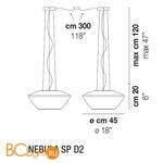Подвесной светильник Vistosi Nebula SP D2 E27 BC/CR BC - Схема
