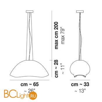 Подвесной светильник Vistosi Ninfea NINFE SP G BCLU CR E27 CE - Схема