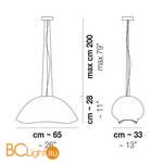 Подвесной светильник Vistosi Ninfea NINFE SP G BCLU CR E27 CE - Схема