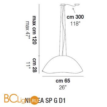 Подвесной светильник Vistosi Ninfea SP G D1 E27 BC CR - Схема