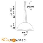 Подвесной светильник Vistosi Ninfea SP G D1 E27 BC CR - Схема