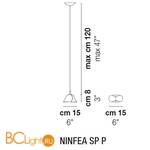 Подвесной светильник Vistosi Ninfea SP P ALO BC CR - Схема