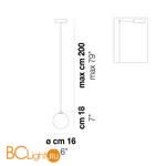 Подвесной светильник Vistosi ORO SP P CRTR OG L32 B CE - Схема