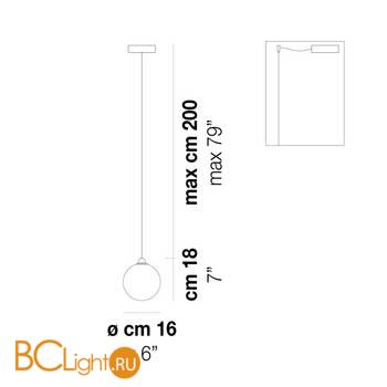 Подвесной светильник Vistosi ORO SP P CRBC OG G9 CE - Схема