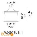 Потолочный светильник Vistosi Pagoda PL 51 1 E27 BC/SF BC - Схема
