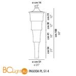 Потолочный светильник Vistosi Pagoda PL 51 4 E27 BC/SF BC - Схема