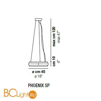 Подвесной светильник Vistosi Phoenix SP TR OR - Схема