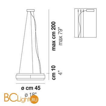 Подвесной светильник Vistosi Phoenix PHOEN SP FUTR NNS L22 08 CE - Схема