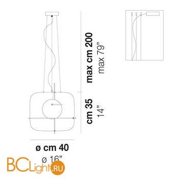 Подвесной светильник Vistosi PLOT SP CROT NEO L32 09 CE - Схема