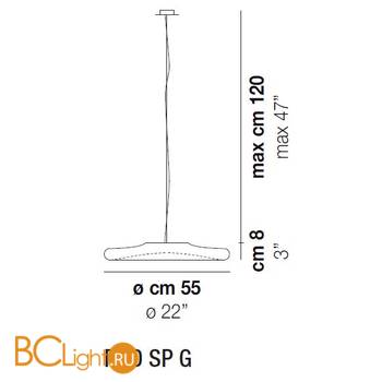 Подвесной светильник Vistosi Pod SP G ALO BC NI - Схема