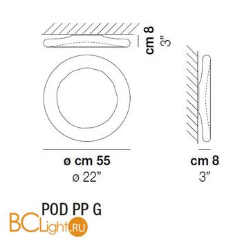 Потолочный светильник Vistosi POD PP G BCLU BC L32 19 CE - Схема