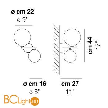 Бра Vistosi Puppet Ring PUPRI AP 2 CRTR BKS G9 CE - Схема