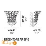 Настенный светильник Vistosi Redentore AP 5F G E27 CR/GA OR - Схема