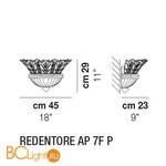 Настенный светильник Vistosi Redentore AP 7F P E27 CR/GA OR - Схема