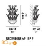 Настенный светильник Vistosi Redentore AP 15F P E14 CR/GA OR - Схема