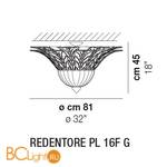 Потолочный светильник Vistosi Redentore PL 16F G E27 CR/GA OR - Схема