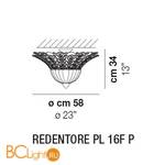 Потолочный светильник Vistosi Redentore PL 16F P E27 CR/GA OR - Схема