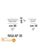 Настенный светильник Vistosi Riga AP 30 ALO CR/GA BC - Схема