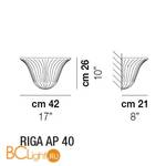Настенный светильник Vistosi Riga AP 40 E27 CR/GA OR - Схема