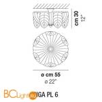 Потолочный светильник Vistosi Riga PL 6 E27 CR/GA OR - Схема