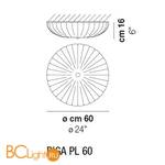 Потолочный светильник Vistosi RIGA PL 60 CRGA OR E27 CE - Схема